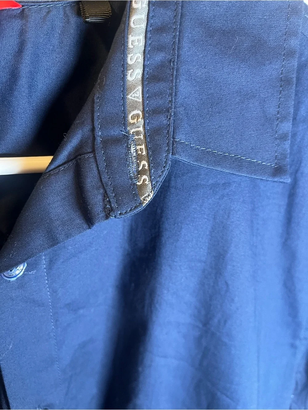 Guess Men's Navy Short-Sleeve Button-Down Shirt